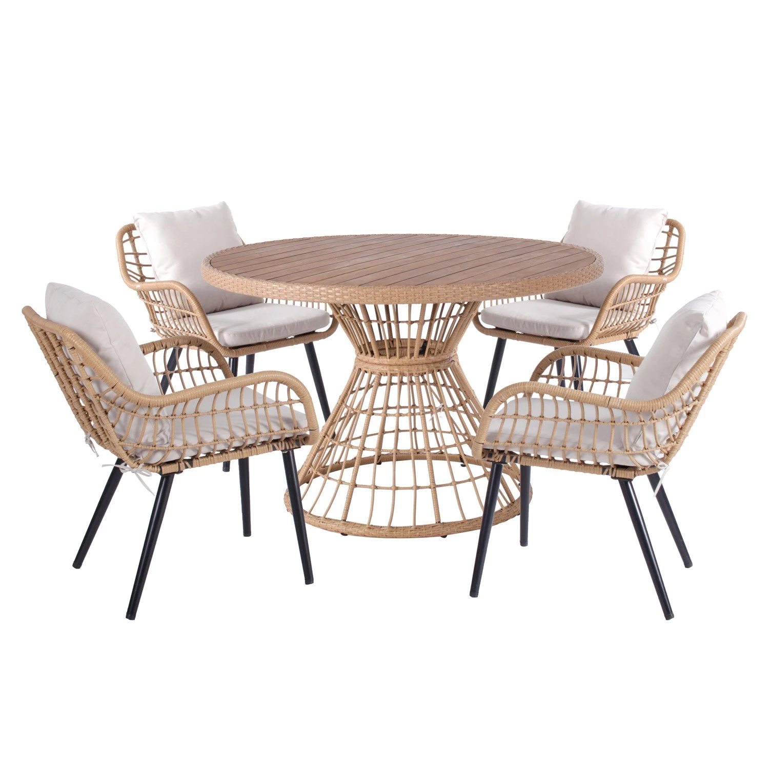 Royal Seasons COCOON Dining Set 4p Naturel 1 Royal Seasons COCOON Dining Set 4p Naturel