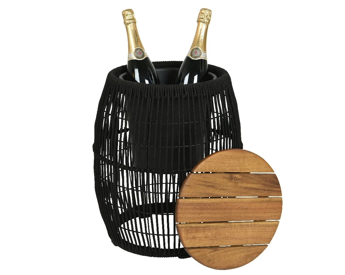 Seville Bijzet Tuintafel Zwart - Ø 40 X H 49 Cm 4 Seville Bijzet Tuintafel Zwart - Ø 40 X H 49 Cm - Afbeelding 4